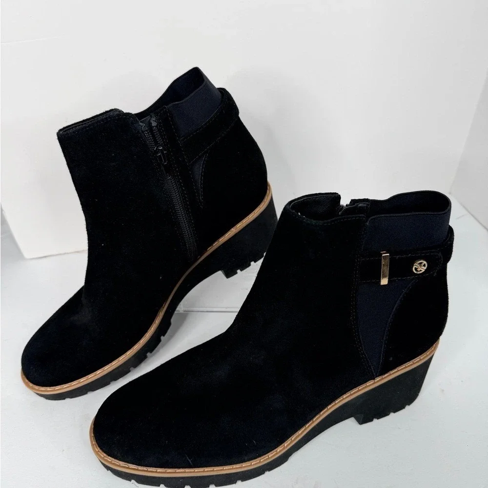 Giani Bernini‎ Vaass Black Suede Ankle Booties Womens 10M